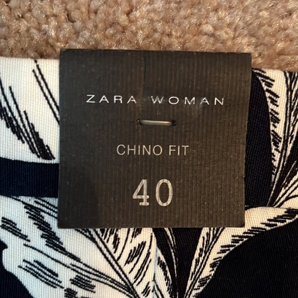 NWT Zara Tropical Chino Fit Ankle Pants - Picture 6 of 10